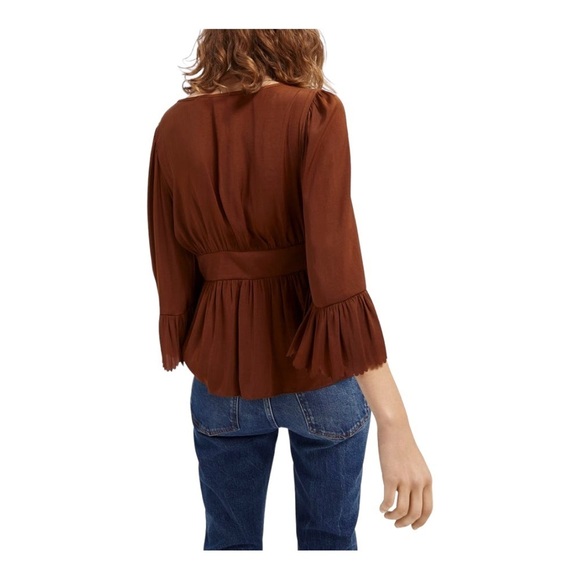 Scotch & Soda Medium V-Neck Peplum Top - Picture 2 of 7